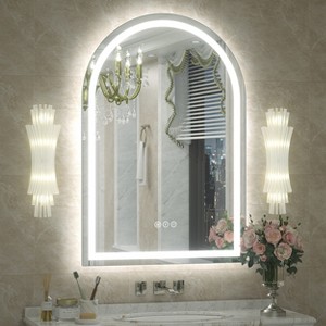 Apmir Super Bright 192 LEDs/m LED Lighted Anti-Fog Tempered Glass Arched Bathroom/Vanity Mirror with ETL & 3-Year Warranty - 1 of 4