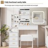 Makeup Vanity Desk With Sliding Mirror, Vanity Desk With Mirror, Dressing Table with 3 Color Adjustable Light and 4 Drawers, Stool, White - 4 of 4