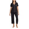 BCBGMAXAZRIA Women's Pajama Set Short Sleeve Notch Collar with Pants - 2 of 2