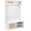 NicBex 40"L Hall Tree with Bench and Storage Cabinet Rustic Style Coat Rack with 4 Hooks and Sliding Door for Foyer, Living Room - 3 of 4