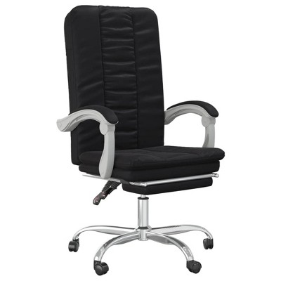 vidaXL Adjustable Reclining Office Chair, Faux Leather Upholstery, Comfortable Swivel Design, Stain-Resistant and Easy to Clean, Black