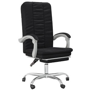 vidaXL Adjustable Reclining Office Chair, Faux Leather Upholstery, Comfortable Swivel Design, Stain-Resistant and Easy to Clean, Black - 1 of 4