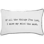 Nourison Trendy, Hip, New-Age "Of All The Things" White Throw Pillow - 12"X20"