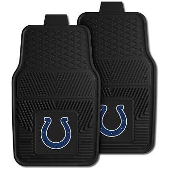 Fanmats 27 x 17 Inch Universal Fit All Weather Protection Vinyl Front Row Floor Mat 2 Piece Set for Cars, Trucks, and SUVs, Indianapolis Colts