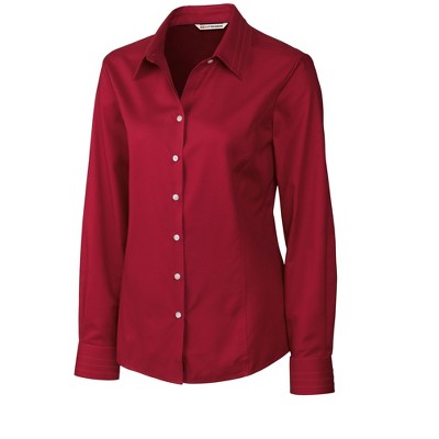 red button down dress shirt womens