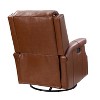 Favonius Wooden Upholstery Genuine Leather Swivel Rocker Recliner with Nailhead Trim for Bedroom and Living Room| ART OF LIVING DESIGNS - 4 of 4