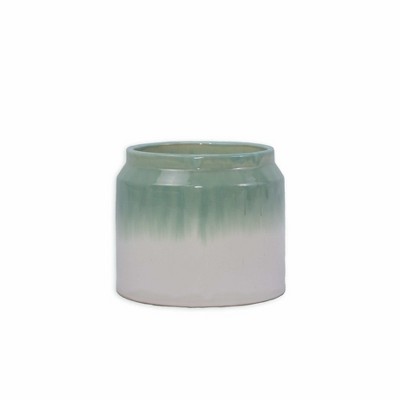 SpassWay 8" Dia Outdoor Indoor Ceramic Planter Pot Decorative Planter with Drainage Hole Patio Flower Pot
