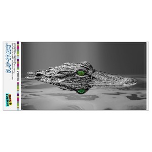 Alligator Black And White Green Eyes Automotive Bumper Sticker - 1 of 4