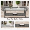 Buenhomino Wicker Patio Coffee Table,Rattan Outdoor Coffee Table with 2-Layer Storage Furniture Tables for Outside, Patio, Garden, Balcony, Backyard - 4 of 4