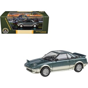 1985 Toyota MR2 MK1 Green Metallic and Gold with Sunroof 1/64 Diecast Model Car by Paragon - 1 of 4