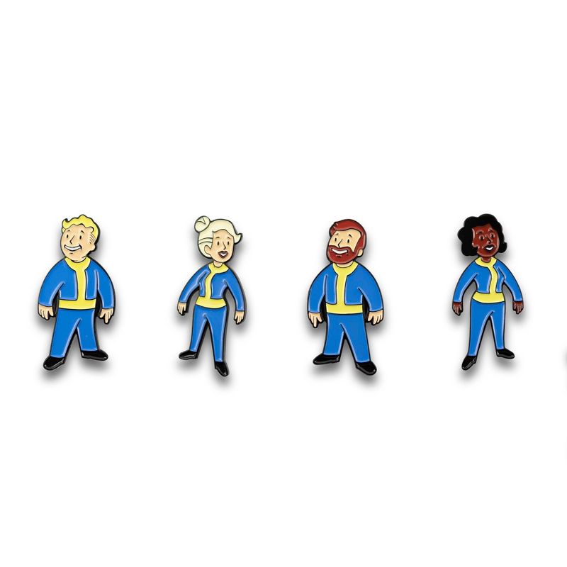 Just Funky Fallout Vault Dweller Pins | Collectible Metal Enamel Pin Set | Includes 4 Pins, 1 of 5