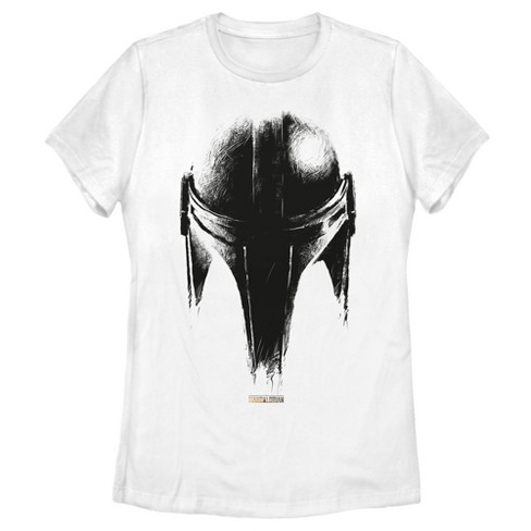 Women\'s Star Wars Target : Mandalorian Helmet The T-shirt Metallic