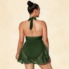 Women's Plus Size Halter Swim Dress with Mesh Overlay (00X-3X) - Cupshe - 3 of 4