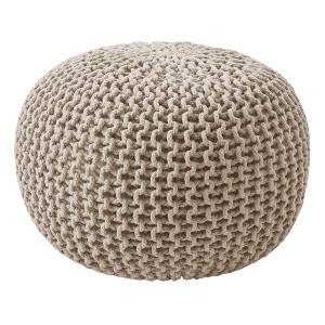 Round Pouf Foot Stool Ottoman by Sweet Home Collection - 1 of 4