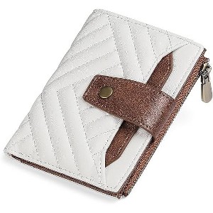 BEAFUP Small Wallet for Women,with 9 Credit Card Slots and 3 Clear Windows & 1 Zipper Pocket Leather Bifold Compact RFID Blocking Wallet - 1 of 4