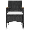 vidaXL Dining Set Black, Cream White - 4 of 4