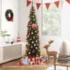 Tangkula 5/6/7/8/9FT Artificial Christmas Tree Pre-lit Pencil Xmas Tree with 296/390/499/591/699 Branch Tips 150/180/200/300/400 Warm White LED Lights - 3 of 4