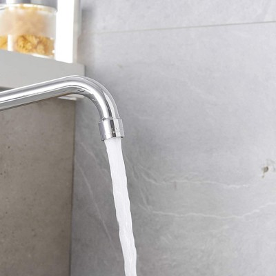 BWE Double Handles Wall Mount Modern Standard Kitchen Faucet With 8 Inch Swivel Spout 8" Center