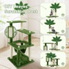 Modern Multicoloured 600 GSM Soft Plush Cat Tree Pet Tower with Sisal Post and Hanging Ball, Fake Real Leaves - 3 of 4