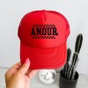 Simply Sage Market Amour Distressed Checkered Foam Trucker Hat - Adult - Red - 3 of 4