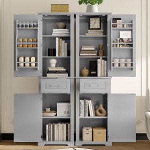 Whisen Tall Bathroom Cabinet with Adjustable Shelf - 1 of 4
