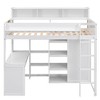 Whisen Wood Twin Size Loft bed with Multiple Storage Shelves and Wardrobe - 4 of 4