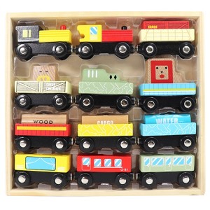 Leo & Friends 12-Piece Wooden Train Set - 1 of 4