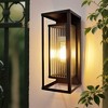 DAKAFUL Outdoor Wall Light with Clear Ribbed Glass,Waterproof Exterior Light for Porch/Patio/Garage(2-PACK) - 2 of 4