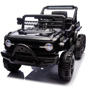 12V Kids Ride-On Electric Jeep Car, 6-Wheel 4 Motors Ride-On UTV W/Remote, LED, Music & Bluetooth, USB, MP3 & Microphone Ports, Slow Start - 1 of 4