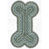 Earth Rugs Sage, Ivory & Settlers Blue Medium Dog Bone Braided Pet Tread – Handcrafted Jute, 13" x 22" - 2 of 3