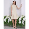 INSPIRE CHIC Women's Tweed Round Neck Sleeveless Elegant Work A-Line Dress - 4 of 4