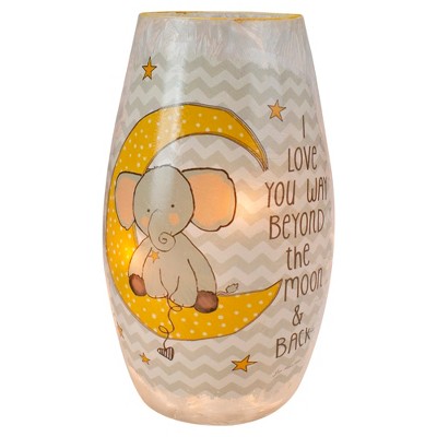 Northlight 7.25" Moon and Stars I Love You Baby's Nursery Lighted Glass Vase