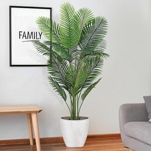 5.5FT Artificial Areca Palm Tree, Faux Palm Plant in Pot for Indoor Outdoor Home Bedroom Decor - 1 of 4