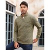 Men's Mock Neck Button-Front Sweatshirt - Long Sleeve Fleece Pullover with Chest Pocket - 2 of 4