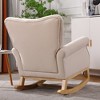 Modern Rocking Chair, Upholstered Accent Chair For Nursery, Playroom, Bedroom Living Room, Small Contemporary Rocker - image 4 of 4