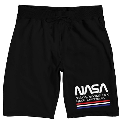 Nasa Logo Men's Black Graphic Sleep Shorts : Target