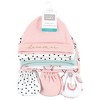 Hudson Baby Infant Girls Cotton Cap and Scratch Mitten Set, Modern Rainbow, 0-6 Months - 2 of 4