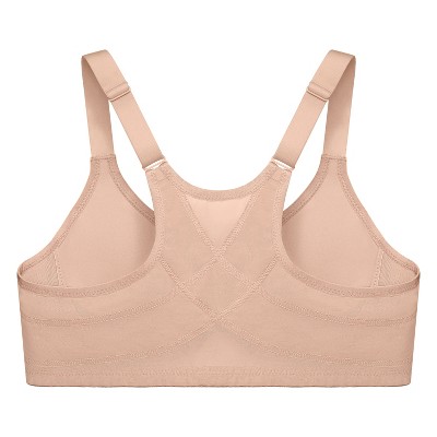 Glamorise Womens WonderWire Front-Closure Posture Back Underwire Bra 9265 Café 38D