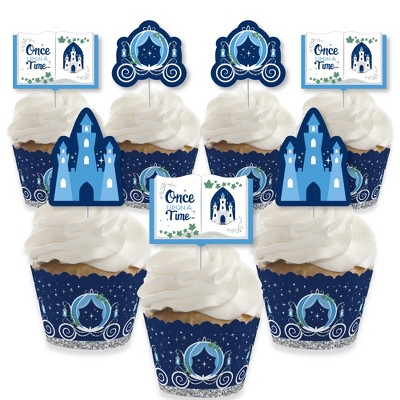 Big Dot of Happiness Fairy Tale Fantasy - Cupcake Decoration - Royal Prince and Princess Party Cupcake Wrappers and Treat Picks Kit - Set of 24