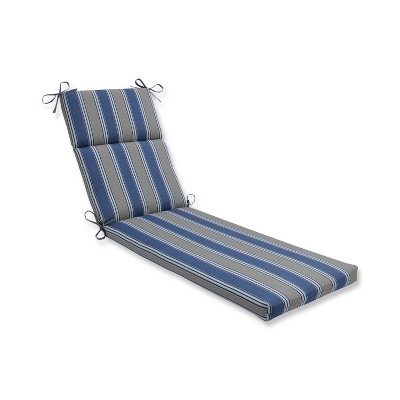 Outdoor Chaise Lounge Cushion - Blue/Beige Stripe
