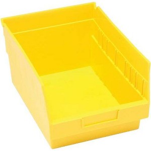 Quantum Storage Systems Economy Shelf Bin, Nesting, 11-5/8"W X 8-3/8"D X 6"H, (7) Divider Slots, Rear Hanglock - 1 of 2