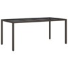vidaXL Garden Dining Table Brown 74.8x35.4x29.5 in Poly Rattan - 2 of 4