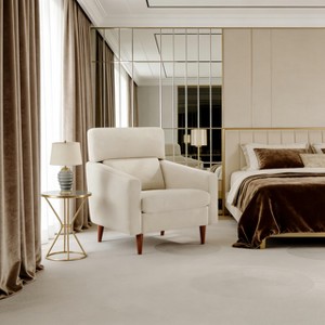 Swivel 361 Degree Barrel Chair/Mid Century Accent Chair Fabric Upholstered Armchair/Oversized Accent Chair Modern Upholstered Wide Reading Chair - 1 of 4