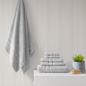 6Pcs 100% Turkish Cotton Solid Towel Set, Heavyweight Ultra Soft & Plush Highly Absorbent Towel - 1 of 4