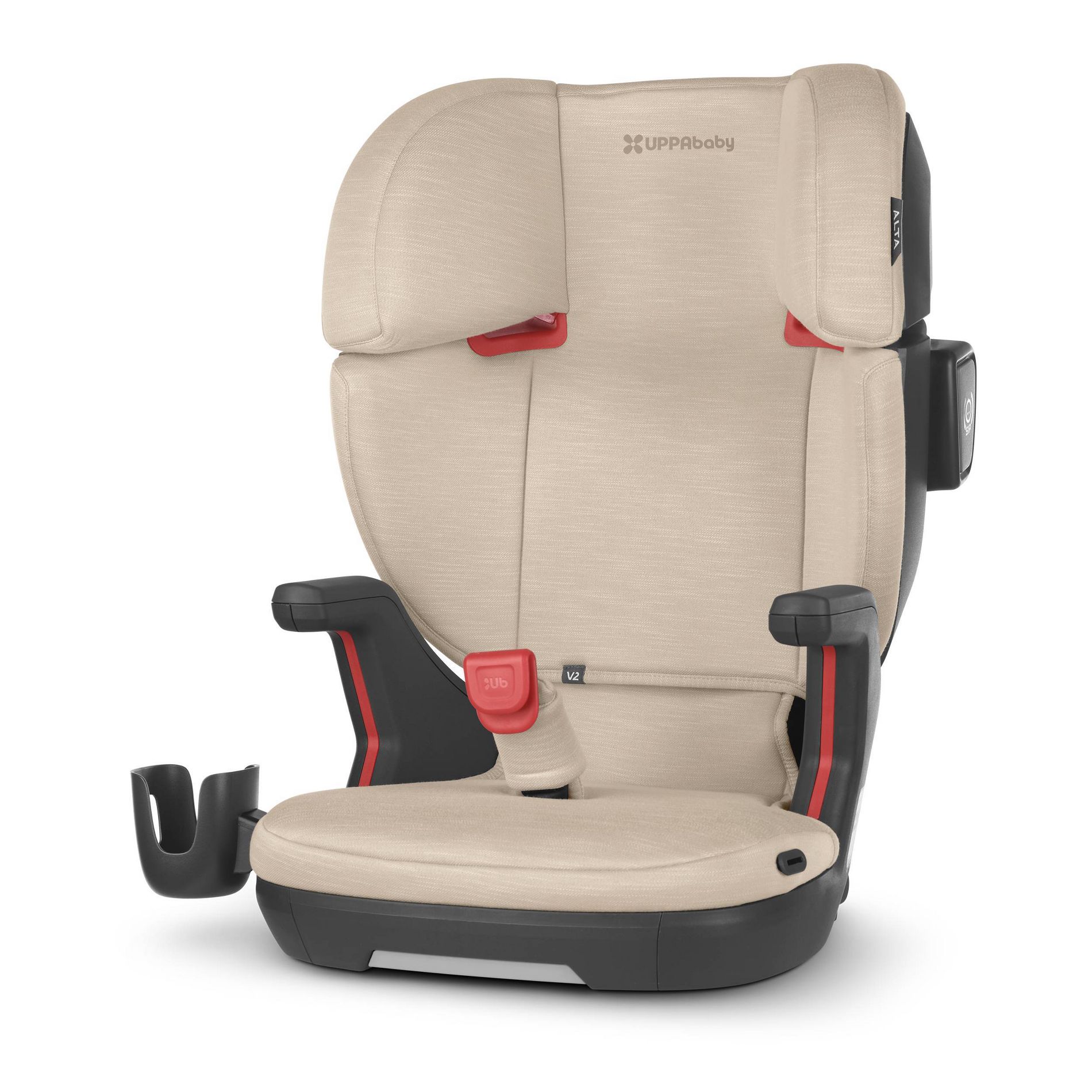 UPPAbaby Alta V2 High Back Booster Car Seat - Kavneer: 5-Point Harness, LATCH Compatible, Cup Holder, Cotton
