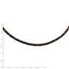 Black Bow Jewelry 4mm Brown Leather Weave Cord & Stainless Steel Clasp Necklace, 20 Inch - image 2 of 4