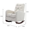 CAVINAS Polyester Glider Rocking Chair with High Backrest,Cozy Upholstered Rocking Chairs,Nursery Accent Chair for Bedroom - 3 of 4