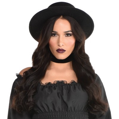 Adult Wide Brim Hat Black Halloween Costume Headwear