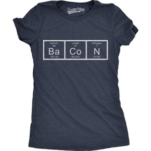 Womens Chemistry of Bacon T Shirt Funny Periodic Table Tee For Ladies - Crazy Dog Women's T Shirt - 1 of 4