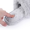 Fluffy Open Toe Slippers For Women Indoor Memory Foam, Comfy Fuzzy House Slippers Non-slip, Soft Faux Fur Slip-on Bedroom Slippers - 4 of 4